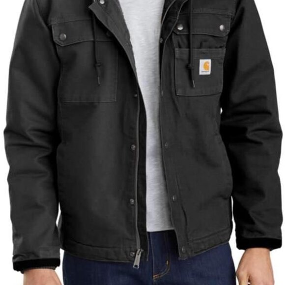 Carhartt Men's Relaxed Fit Washed Duck Sherpa-Lined Utility Jacket - Picture 2 of 6